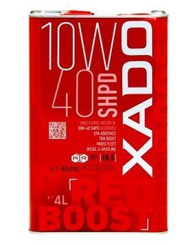 Моторна олива XADO Atomic Oil 10W-40 SHPD (SL/CI-4) RED BOOST напівсинтетична 4л р00001828 фото