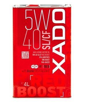 Моторна олива XADO Atomic Oil 5W-40 SL/CF RED BOOST синтетична 4л р00001833 фото